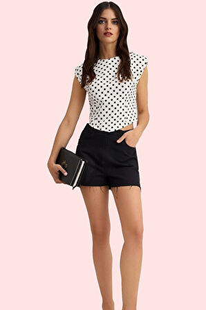 Kadın Pamuk Kısa Gabardin Şort Rahat Kesim Yazlık Günlük Hafta Sonu Yaz Aylarının Vazgeçilmezi