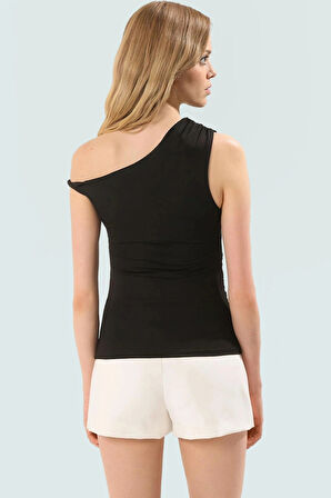 Vücuda Oturan Örme Bluz Basic Kısa Kollu Konforlu Kesim Modern Stil Dayanıklı Malzeme