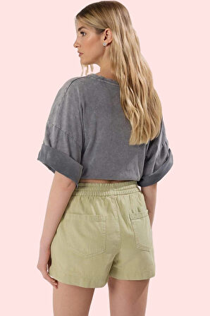 Kadın Pamuk Düz Desenli Rahat Şort Yaz Aylarının Vazgeçilmezi Günlük Kullanım Modern Tasarım