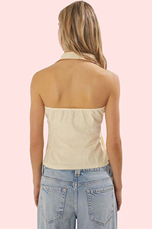 Kadın Pamuklu Fitted Kalıp Düz Desenli Kolsuz Bluz Yazlık Günlük Kullanım Kaliteli Malzeme