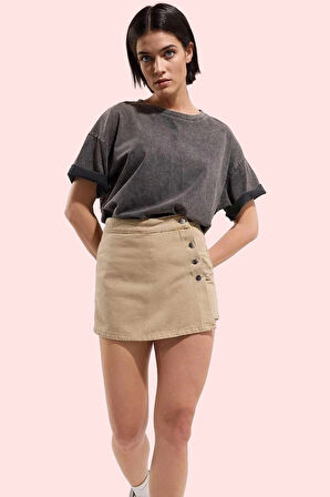 Kadın Denim Şort Etek Pamuk Yüksek Bel Kısa Boy Geniş Paça Günlük Stil Yaz Aylarının Vazgeçilmezi