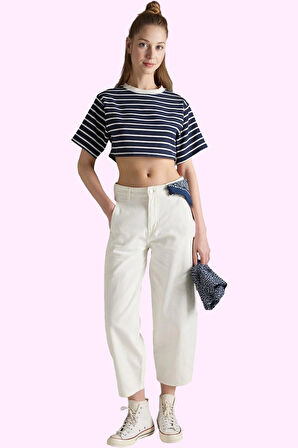 Kadın Regular Havuç Kalıp Pantolon Pamuk Düz Desen Günlük Kombinler Yaz Aylarının Vazgeçilmezi