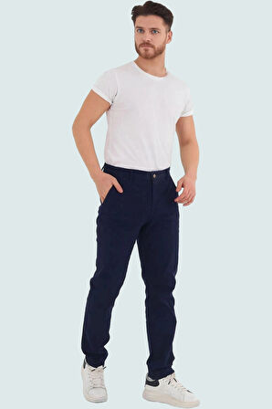 Erkek Slim Fit Uzun Boy Chino Pantolon Esnek Gabardin Kumaş Günlük Kullanım Modern Tasarım