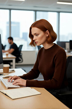 Kadınlara Özel Regular Kalıp Crop Boy Triko Bisiklet Yaka Fermuar Detaylı Düz Kalın Kazak Kaliteli