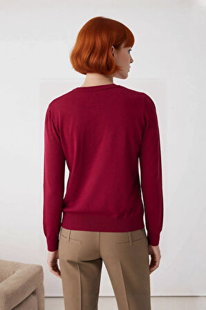 Kadın Basic İnce Triko Bisiklet Yaka Regular Kalıp Uzun Kol Günlük Şık Giyim Kazak Kaliteli