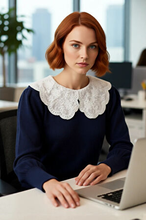 Kadın Regular Kalıp Triko Kazak Gömlek Yaka Detaylı Kışlık Günlük Kombinler İçin İdealdir Kaliteli