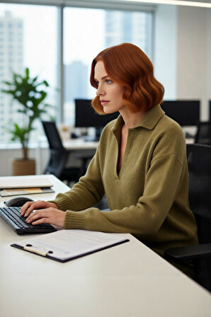 Kadınlara Özel Düşük Kol Oversize Triko Kazak Rahat Kesim Polo Yaka Kış Şıklığı Sunar Kaliteli