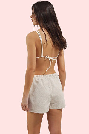 Kadın Normal Bel Plaj Şortu Yazlık Dokulu Kumaş Günlük Kullanım Yaz Aylarının Vazgeçilmezi