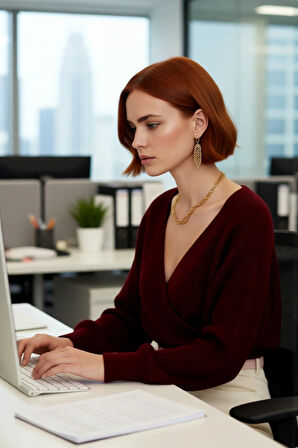 Kadın Basic Düz Desen Yarasa Kol Uzun Kollu Orta Kalınlık Akrilik Süper Crop Triko Kazak Kaliteli