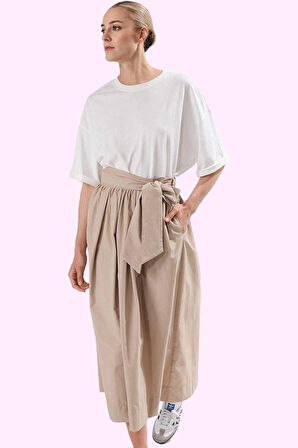 Kadın Terrycotton Kumaş Maxi Etek Rahat Kesim Günlük Hafta Sonu Yaz Aylarının Vazgeçilmezi