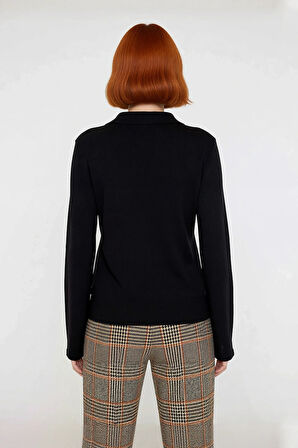 Kadınlar İçin Klasik Polo Yaka Düz Desen Akrilik Triko Kazak Kışlık Kombinlerin Gözdesi. Kaliteli