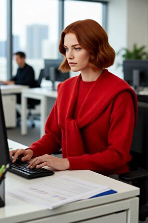 Kadın Kışlık Oversize Kalıp Düşük Kol Bisiklet Yaka Triko Kazak Günlük Şıklık Sunan Rahat Tasarım