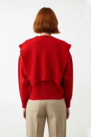 Kadın Kışlık Oversize Kalıp Düşük Kol Bisiklet Yaka Triko Kazak Günlük Şıklık Sunan Rahat Tasarım