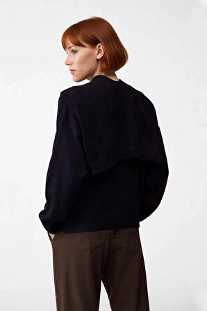 Kadın Kışlık Oversize Kalıp Düşük Kol Bisiklet Yaka Triko Kazak Günlük Şıklık Sunan Rahat Tasarım