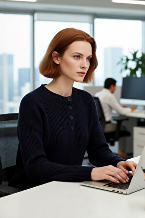 Şık Kadın Düğmeli Bisiklet Yaka Oversize Kalıp Triko Kazak Günlük Kombinleriniz İçin Konforlu Seçim