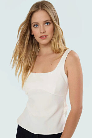 Yazlık Finike Dokuma Bluz Sırt Fiyonk Detaylı Fitted Kalıp Günlük Kullanım İçin Rahat