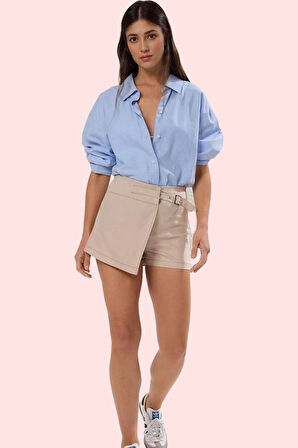 Kadın Yazlık Mini Şort Etek Yüksek Bel Dar Paça Günlük Stil Hafta Sonu Yaz Aylarının Vazgeçilmezi