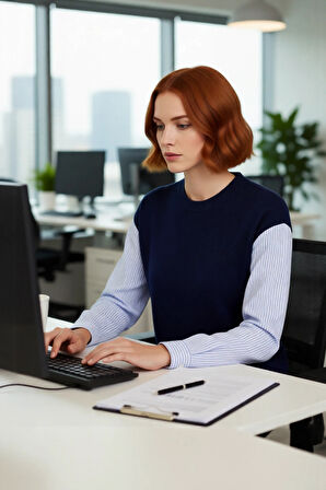 Kadın Gömlek Detaylı Triko Kazak Renk Bloklu Oversize Bisiklet Yaka Günlük Şıklık Ve Konfor Sunar