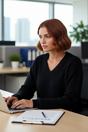 Kadın Düşük Kol V Yaka Triko Kazak Regular Kalıp İle Kış Şıklığı ve Konfor Bir Arada Kaliteli