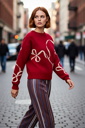 Kadınlar İçin Orta Kalınlıkta Kışlık Bisiklet Yaka Düşük Kol Regular Kalıp Triko Kazak Kaliteli