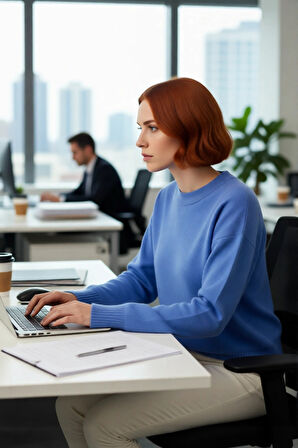 Kadın Düz Desen Oversize Rahat Kalıp Viskoz Triko Soğuk Hava İçin Zamansız Şık Kazak Kaliteli