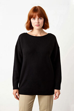 Kadın Basic Kayık Yaka Triko Kazak Günlük Kombinlerin Vazgeçilmezi Rahat Şık Seçim Kaliteli