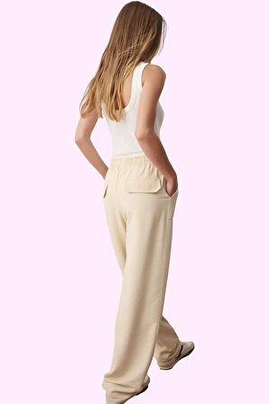 Kadın Renk Regular Boy Dar Paça Pantolon Yüksek Bel Günlük Şıklık Yaz Aylarının Vazgeçilmezi