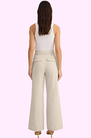 Kadın Pamuklu Geniş Paça Pantolon Yazlık Rahat Kumaşlı Casual Günlük Kullanım Modern Tasarım