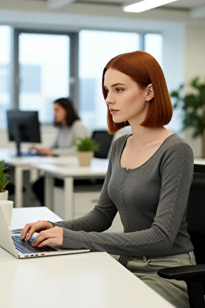 Kadın Yuvarlak Yaka Antrasit Triko Kazak Modern Tasarım Bağcık Detayı ile Şıklık Sunar Kaliteli