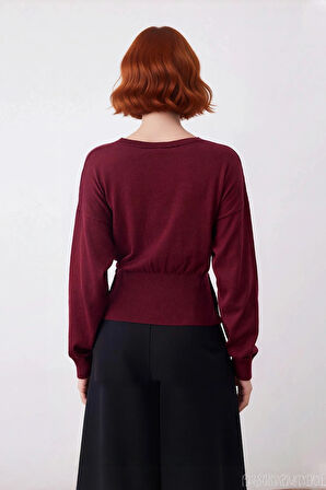 Kadınlar İçin Şık Bağlama Detaylı Triko Kazak Fitted Kesim Kışlık Kombinlerinize Zarafet Katın