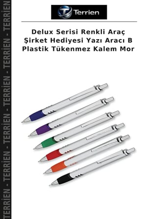 Delux Serisi Renkli Araç Şirket Hediyesi Yazı Aracı B Plastik Tükenmez Kalem Mor