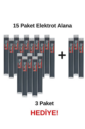 E (PE) Siyah Ince Plastik Kaynak Elektrodu -15 Paket Alana 3 Paket Hediye