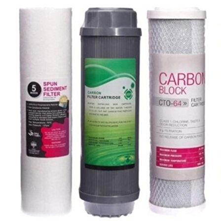 Açık kasa Su Arıtma Cihazı 4'lü Filtre Seti Üçlü Ön Filtre Seti + Tatlandırıcı Filtre