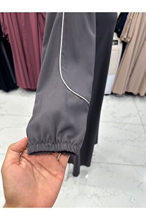 Hac Ve Umrelik V Yaka Biyeli Yazlık Krep Kumaş Ferace