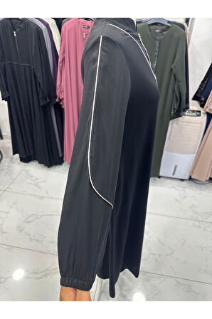 Hac Ve Umrelik V Yaka Biyeli Yazlık Krep Kumaş Ferace