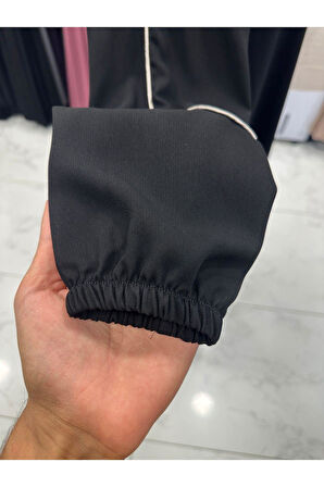 Hac Ve Umrelik V Yaka Biyeli Yazlık Krep Kumaş Ferace