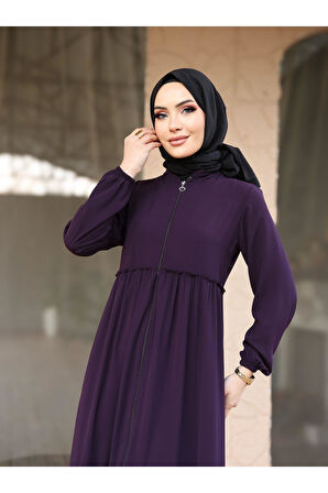 Hac Ve Umrelik Büzgü Detaylı Medine Ipeği Ferace