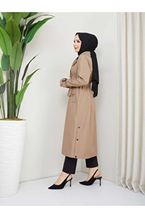 ÇITÇIT DETAYLI TRENÇKOT BONDİT KUMAŞ GTRENC0003