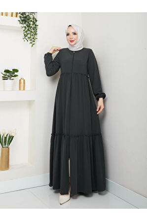 Hac Ve Umrelik Büzgü Detaylı Medine Ipeği Ferace
