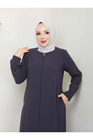 Gündelik Hac Ve Umrelik Ekstraforlu Biye Ve Taş Detaylı Ferace