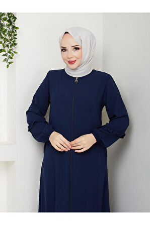 KÖŞELİ BÜZGÜ DETAYLI MEDİNE İPEĞİ FERACE