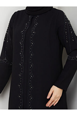 Yelpaze Taşlı Büyük Beden Anne Elbisesi