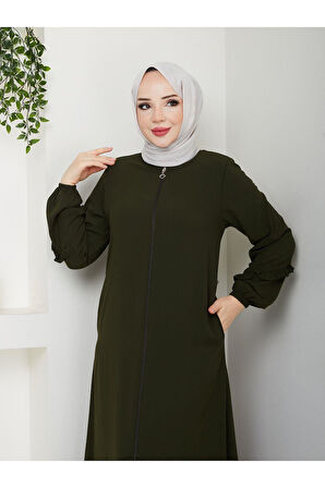 KÖŞELİ BÜZGÜ DETAYLI MEDİNE İPEĞİ FERACE