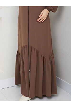 KÖŞELİ BÜZGÜ DETAYLI MEDİNE İPEĞİ FERACE