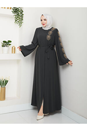 PALMİYE DESENLİ SARI İNCİ TAŞLI FERACE