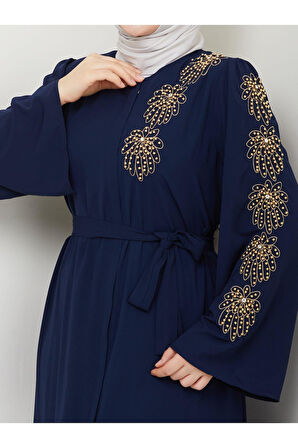 PALMİYE DESENLİ SARI İNCİ TAŞLI FERACE