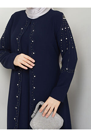 Büyük Beden Tam Boy Pelerinli Anne Elbisesi