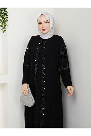 Büyük Beden Tam Boy Pelerinli Anne Elbisesi