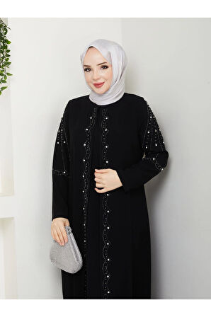 Büyük Beden Tam Boy Pelerinli Anne Elbisesi