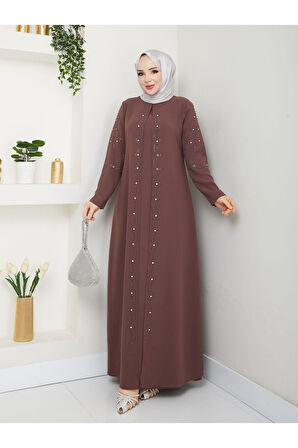 Büyük Beden Tam Boy Pelerinli Anne Elbisesi